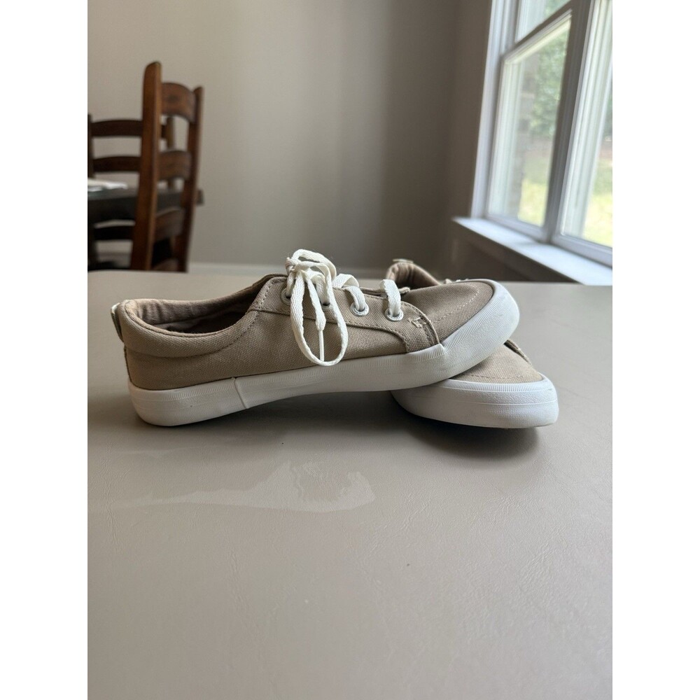 Tommy Bahama Women's Beige Canvas Lace Up Low Top Casual Sneakers Shoes Size 8